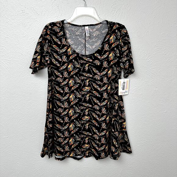 NWT LuLaRoe Feathers Perfect T-Shirt Tunic Length - Picture 1 of 9